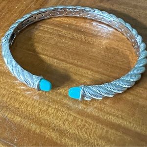 Judith Ripka Twisted Turquoise Cuff Bracelet
